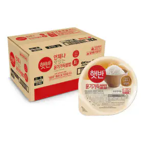 상품 이미지: CJ 햇반 백미 새청무쌀 윤기가득쌀밥 210g 36개 즉석밥