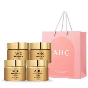 상품 이미지: AHC 리얼 골드 크림 50ml 4개 선물세트 +(증정)쇼핑백(핑크) 1개