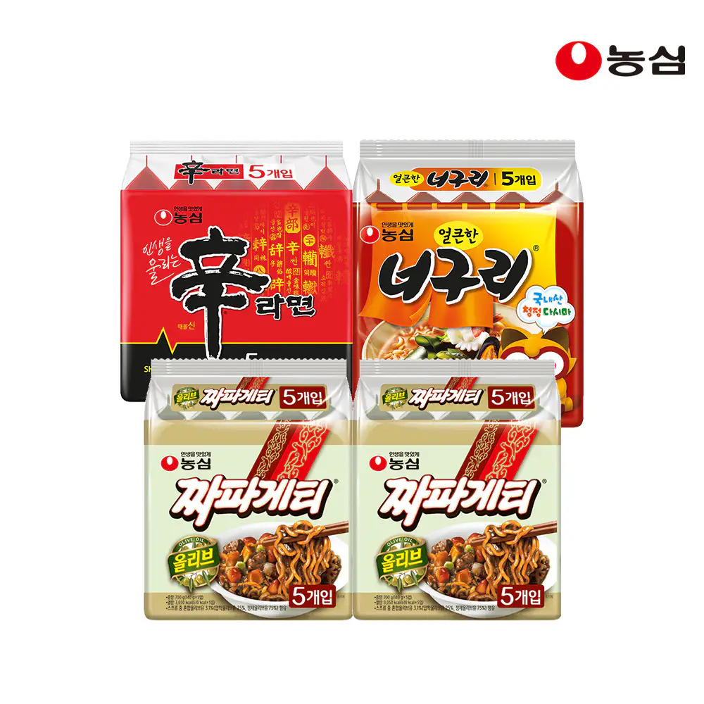 상품 이미지: 농심 신라면 5개+짜파게티 10개+얼큰한너구리 5개