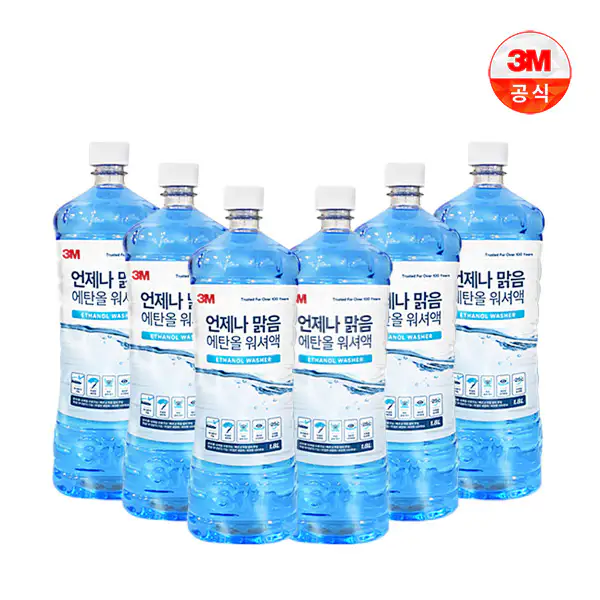 상품 이미지: 3M 언제나맑음 에탄올 워셔액 1.8L 6개 사계절 차량용