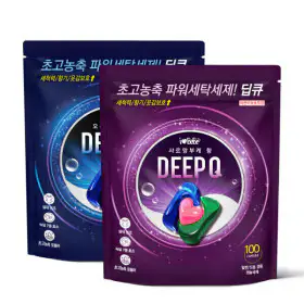 상품 이미지: (100개+100개) 딥큐 3in1 오션브리즈/샤르망부케 2종 택1 캡슐세제 실내건조 고농축 대용량 세탁 드럼 세제