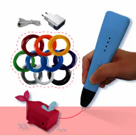 상품 이미지: 손도리 3D펜 실속패키지 RP500A(파랑)+10색상 필라멘트