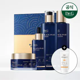 상품 이미지: 닥터지 블랙 스네일 프레스티지 4종 풀 기초세트 +브라이트닝 업선 플러스20ml