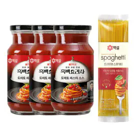 상품 이미지: CJ 백설 토마토 파스타소스 600G 3개 + 스파게티면 1개