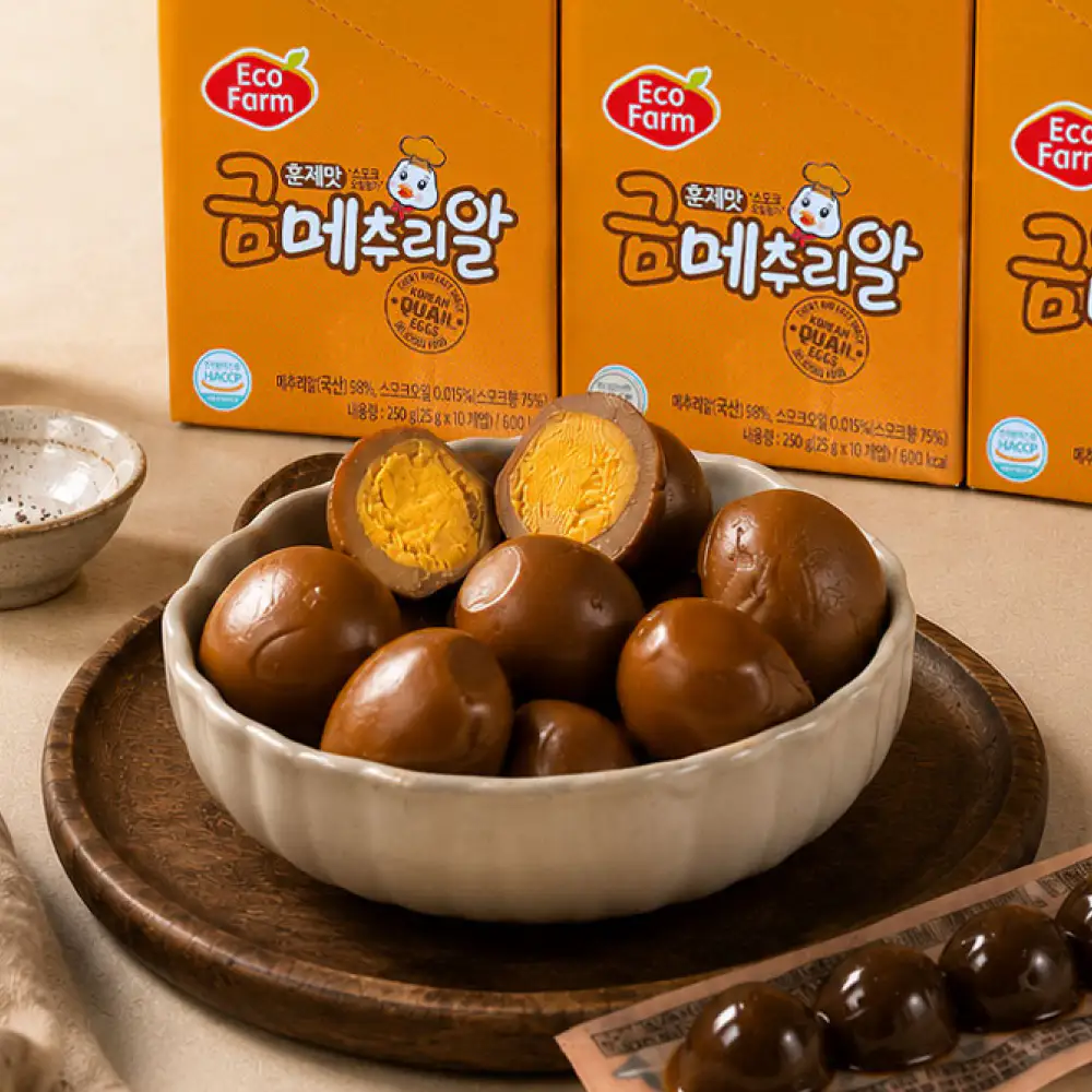 상품 이미지: 무항생제 훈제 메추리알 실온보관 간편 반찬