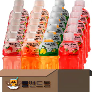 상품 이미지: 쿨앤드몰 모구모구 4종혼합 리치6개+복숭아6개+망고6개+딸기6개 320ml x 24개 런칭기념 전품목 14%할인