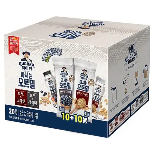 상품 이미지: 퀘이커 마시는 오트밀 그레인 서리태 낱봉팩