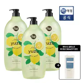 상품 이미지: 샤워메이트 내추럴 바디워시 유자향 1.2kg x 3개 + 바디워시 180ml 추가 GIFT