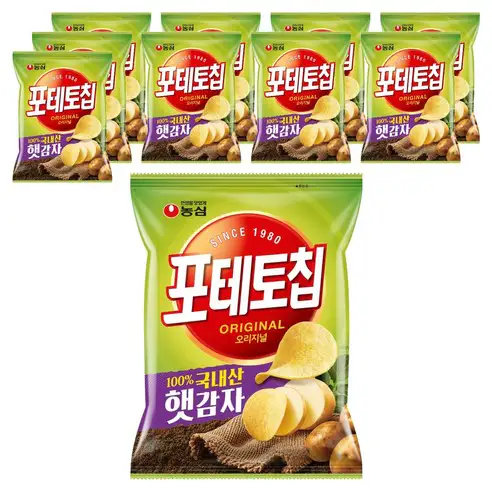 상품 이미지: 포테토칩 오리지널, 60g, 10개