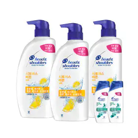 상품 이미지: 헤드앤숄더 시트러스 레몬 800ml 샴푸 3개 + 미니샴푸 2개 s