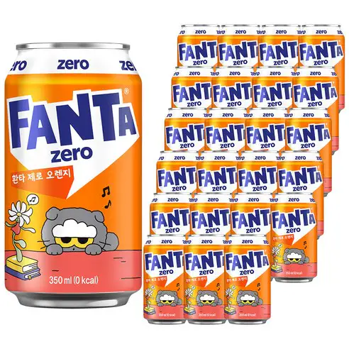상품 이미지: 환타 제로 오렌지 탄산음료, 350ml, 24개