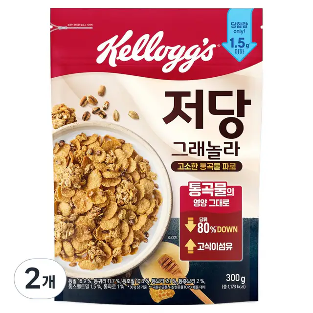 상품 이미지: 켈로그 저당 그래놀라, 300g, 2개