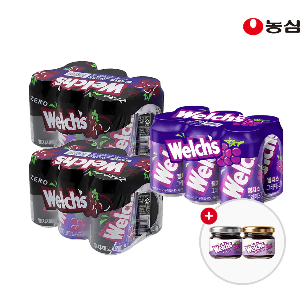 상품 이미지: 웰치소다포도6 + 제로포도12+굿즈(콤포트, 잼)