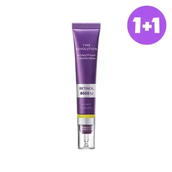 상품 이미지: [1+.1][미샤] 타임 레볼루션 레티놀 8000샷 집중크림 25ml