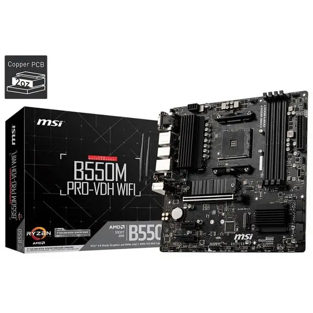 상품 이미지: MSI B550M 프로-VDH WiFi 프로시리즈 마더보드AMD AM4 DDR4 PCIe 4.0 SATA 6Gb/s M.2 USB 3.2 Gen 1 Wi-Fi D-SUB/HDMI/